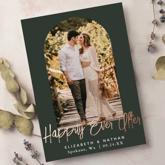 Happily Ever After Trouwboog Frame Foto Folie Uitnodiging