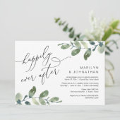 Happily Ever After Trouwen Dinner Eucalyptus Kaart (Staand voorkant)