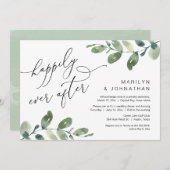 Happily Ever After Trouwen Dinner Eucalyptus Kaart (Voorkant / Achterkant)