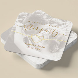 Happily Ever After Trouwfoto Kartonnen Onderzetters
