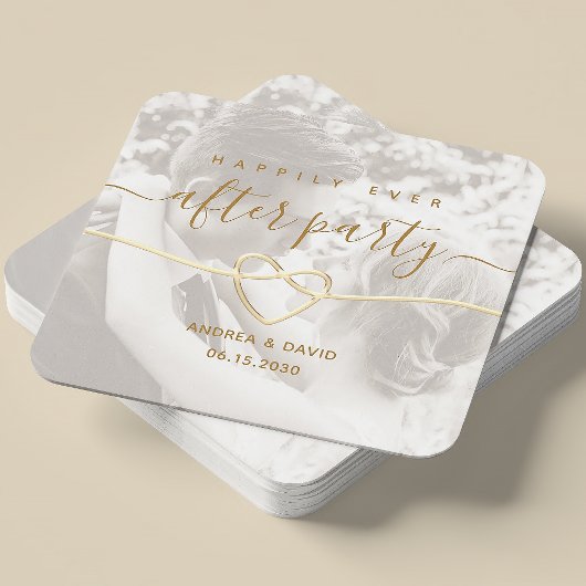 Happily Ever After Trouwfoto Kartonnen Onderzetters