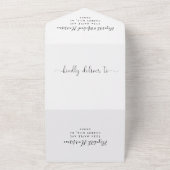 Happily Ever After Trouwfoto Zwart Wit All In One Uitnodiging (Buitenkant)