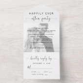 Happily Ever After Trouwfoto Zwart Wit All In One Uitnodiging (Binnen)
