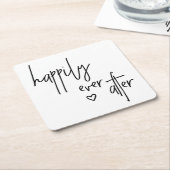 Happily Ever After Trouwkousen Kartonnen Onderzetters (Schuin)