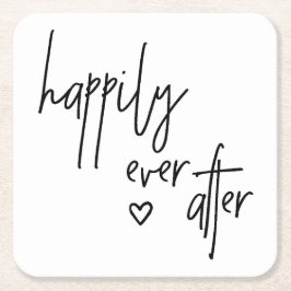 Happily Ever After Trouwkousen Kartonnen Onderzetters