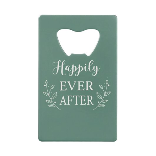 “Happily Ever After” Trouwontwerp – Elegant  Creditkaart Flessenopener (Voorkant)