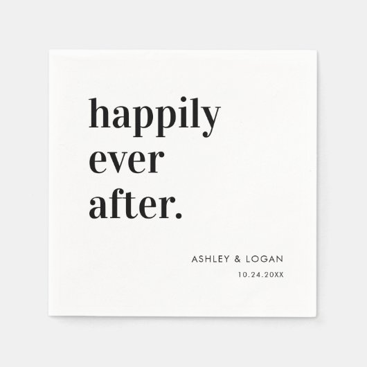 Happily Ever After Trouwreceptie Servet (Voorkant)