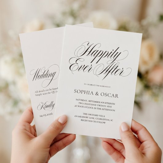 Happily Ever After Trouwuitnodiging Set Kaart