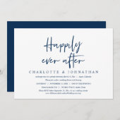 Happily Ever After, Trouwvlucht Eetkamer Uitnodigi Kaart (Voorkant / Achterkant)
