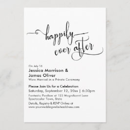 Happily Ever After Typografie, Alleen Ontvangst Kaart