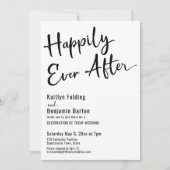 Happily Ever After Typografie Vet Zwart Wit Kaart (Voorkant)