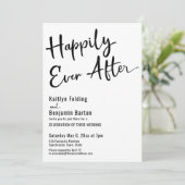 Happily Ever After Typografie Vet Zwart Wit Kaart (Staand voorkant)