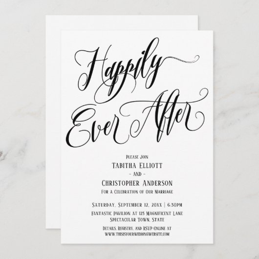 Happily Ever After Uitgebreid script zwart wit Kaart (Voorkant / Achterkant)