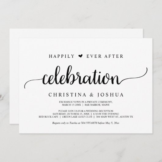 Happily Ever After-viering, Elopement, Rustic Kaart (Voorkant / Achterkant)