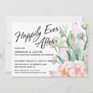 Happily Ever After Watercolor Bloemenboeket Kaart