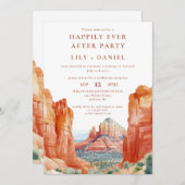 Happily Ever After Watercolor Desert Wedding Kaart (Voorkant / Achterkant)