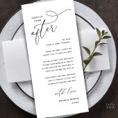 Happily Ever After Wedding Dinner Thank You Card Programmakaart