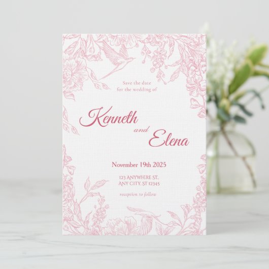 Happily Ever After Wedding Invitation Kaart (Staand voorkant)