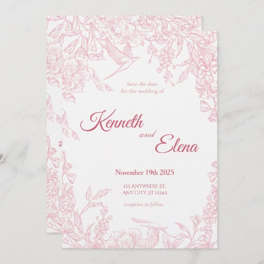 Happily Ever After Wedding Invitation Kaart (Voorkant / Achterkant)