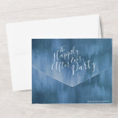 Happily ever after wedding party foto dusty blue all in one uitnodiging (Achterkant)