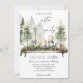 "Happily Ever After" Wedding-Pine & Kaarsen Party Kaart (Voorkant)