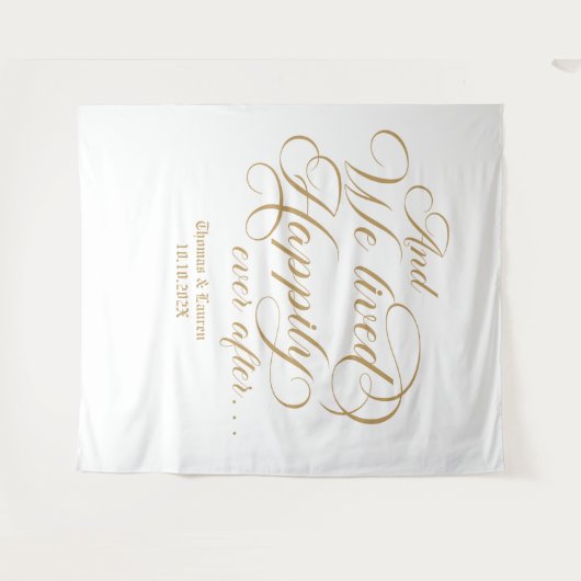 Happily ever after wedding royal backdrop wandkleed (Voorkant (horizontaal))