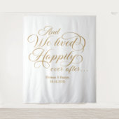 Happily ever after wedding royal backdrop wandkleed (Voorkant)
