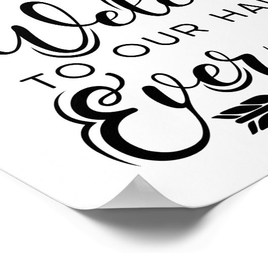 Happily Ever After | Welkomstteken voor Boho Weddi Poster (Hoek)