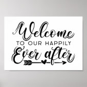 Happily Ever After | Welkomstteken voor Boho Weddi Poster (Voorkant)