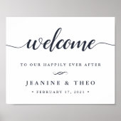 Happily Ever After | Welkomstteken voor bruiloft Poster (Voorkant)