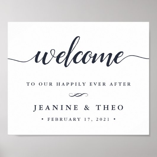 Happily Ever After | Welkomstteken voor bruiloft Poster (Voorkant)