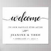 Happily Ever After | Welkomstteken voor bruiloft Poster (Voorkant)