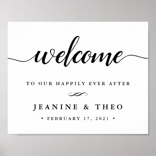 Happily Ever After | Welkomstteken voor bruiloft Poster (Voorkant)