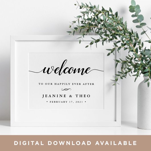 Happily Ever After | Welkomstteken voor bruiloft Poster