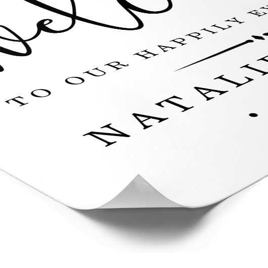 Happily Ever After | Welkomstteken voor bruiloft Poster (Hoek)