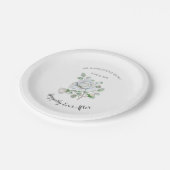 Happily Ever After White Rose Wedding Paper Plates Papieren Bordje (Gekanteld)