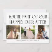 Happily Ever After White Wedding Photo Bedankkaart (Voorkant)
