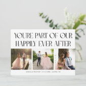 Happily Ever After White Wedding Photo Bedankkaart (Staand voorkant)