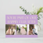 Happily Ever After Wisteria Wedding Photo Bedankkaart (Staand voorkant)