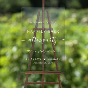Happily Ever After Witte Trouwreceptie Welkom Acryl Bord