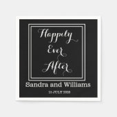 'Happily Ever After'-zwart en wit gepersonaliseerd Servetten (Voorkant)