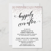 Happily Ever Ever Hearts Script Roze Gouden Confet Kaart (Voorkant)