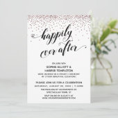 Happily Ever Ever Hearts Script Roze Gouden Confet Kaart (Staand voorkant)