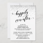 Happily Ever Ever Hearts Script Zilver Confetti Kaart (Voorkant)