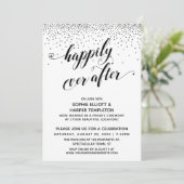 Happily Ever Ever Hearts Script Zilver Confetti Kaart (Staand voorkant)