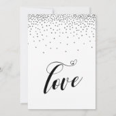 Happily Ever Ever Hearts Script Zilver Confetti Kaart (Achterkant)