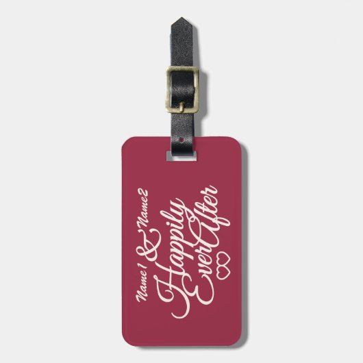 Happily Ever Na aangepast bagagelabel (Voorkant verticaal)