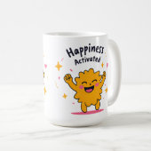 Happiness Activated - Schattige Doodle Joy-persona Koffiemok (Voorkant rechts)