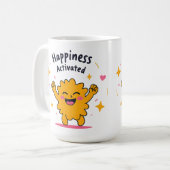 Happiness Activated - Schattige Doodle Joy-persona Koffiemok (Voorkant links)