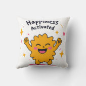 Happiness Activated - Schattige Doodle Joy-persona Kussen (Achterkant)